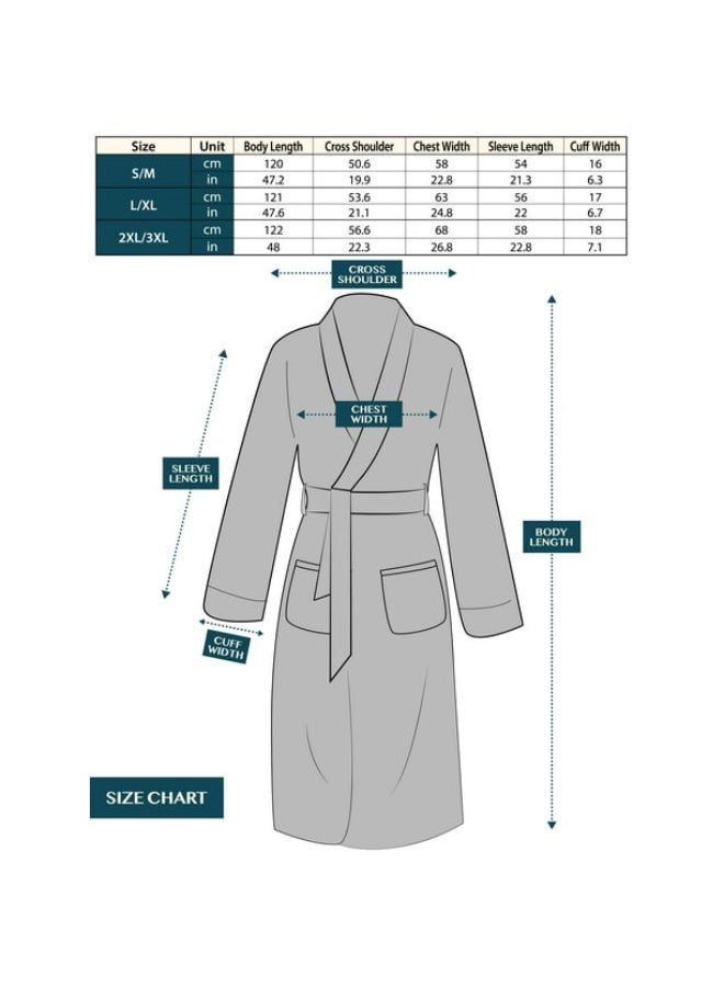 Ambrosia Terry Bathrobe XL Luxor Unisex Dark Grey - 100% Cotton - Image 4